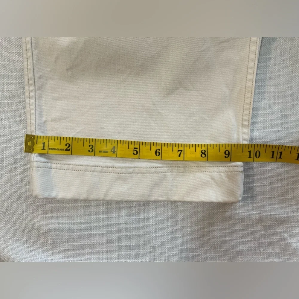Duluth Trending Co Womens Ivory Wide Leg Baggy Cargo Pants Thick Cotton Sz 8